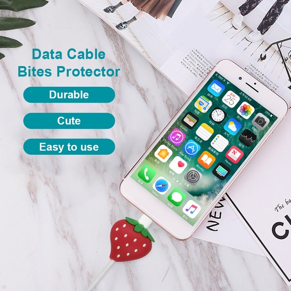 Phụ Kiện Bảo Vệ Đầu Dây Cáp Sạc Hình Hoạt Hình Đáng Yêu Cho Điện Thoại