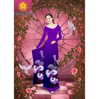 Vải may áo dài in 3D Lụa cao cấp