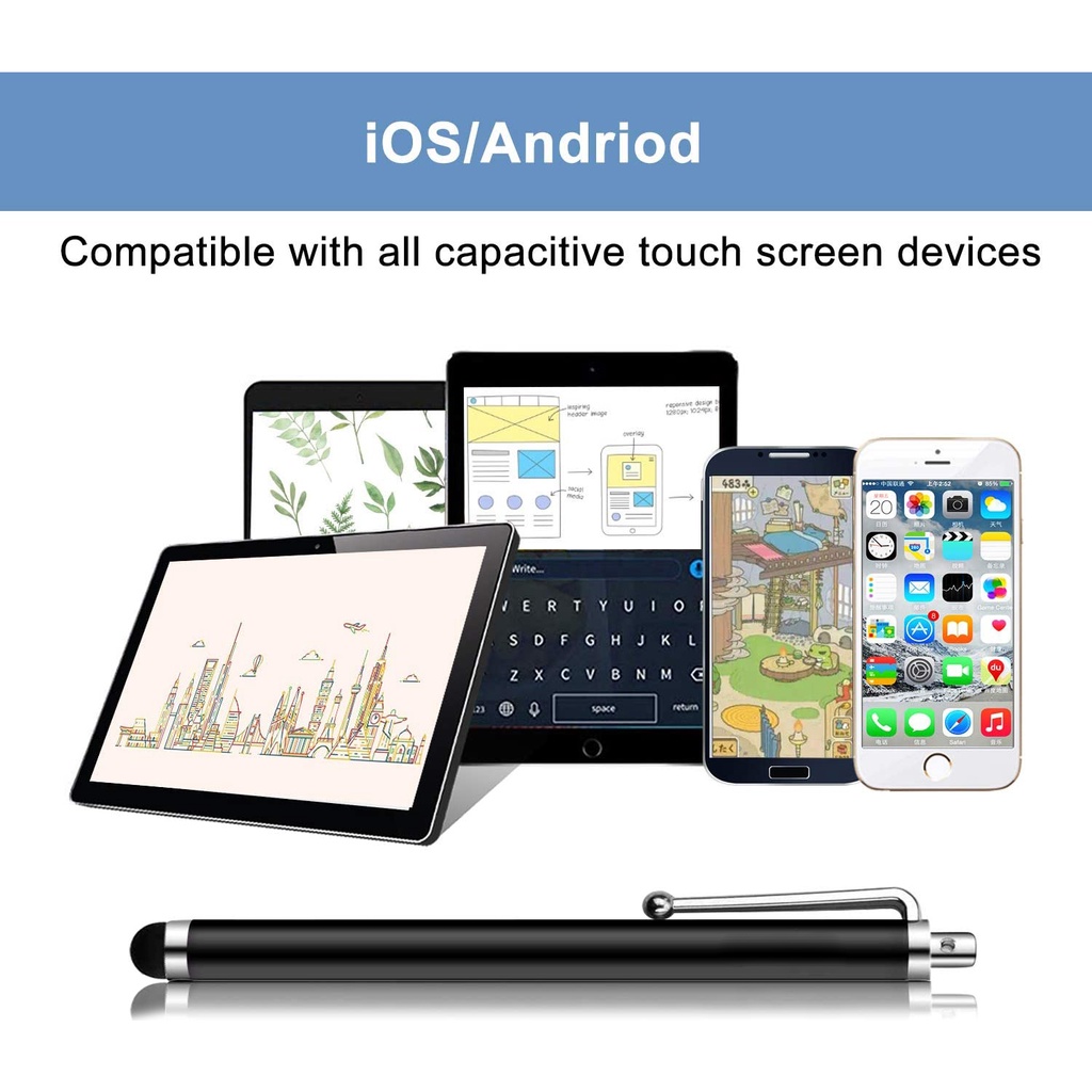 [Ready Stock] Stylus Universal Capacitive Touch Screen Pen Drawing Pens Compatible with Mobile Phone Tablet iPad iPhone