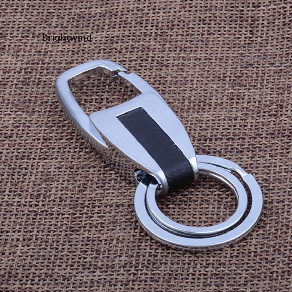 [Brightwind] Men Leather Key Chain Metal Car Key Ring Key Holder Gift Personalized Chains Hot Sell