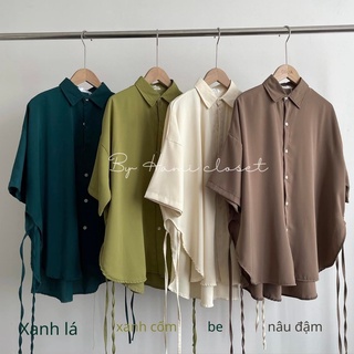 Áo sơ mi lụa dây eo 1120