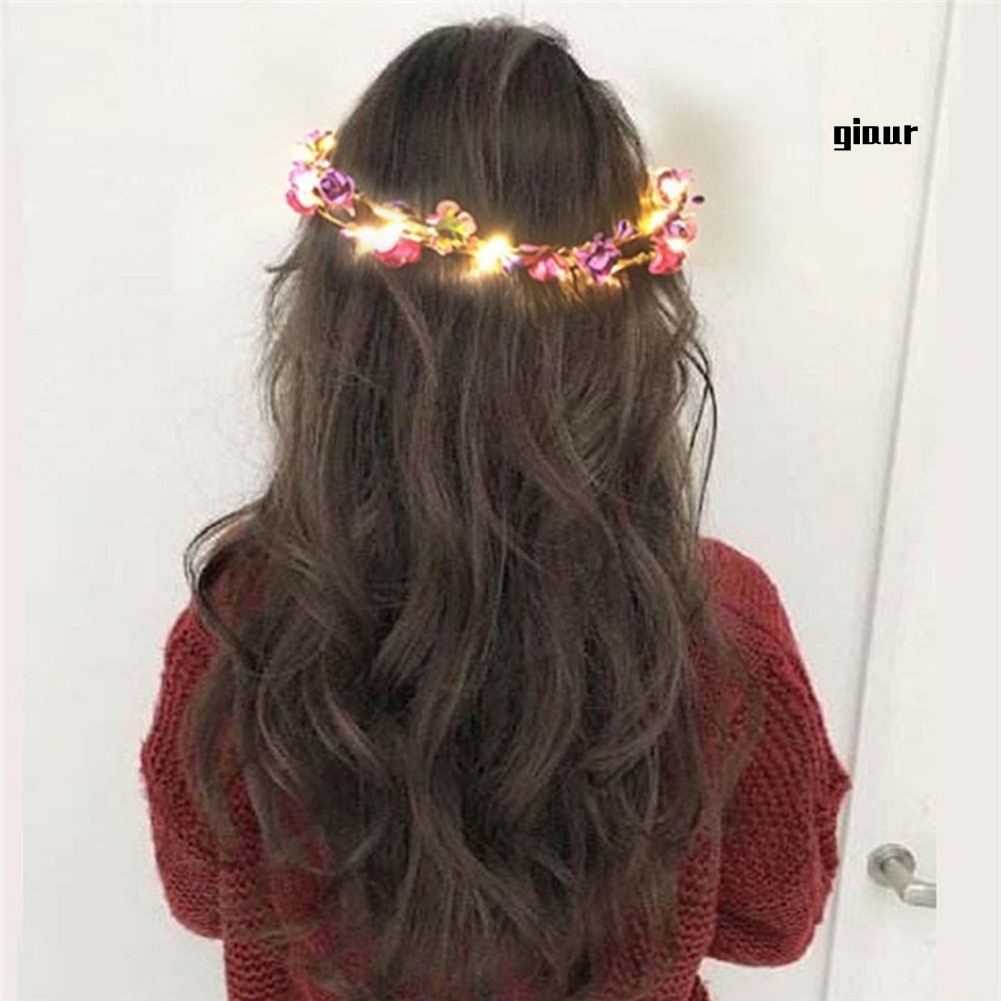 Vòng hoa đội đầu có đèn LED cho cô dâu