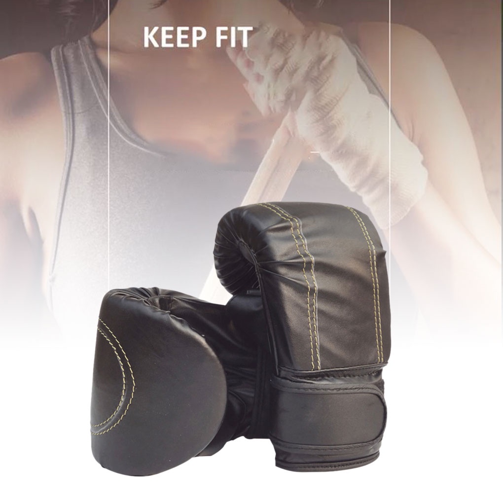 [Global] 1 Pair Adults Women Men Boxing Sanda Gloves Unisex Boxing Training Exercise Leather Gloves Mitts