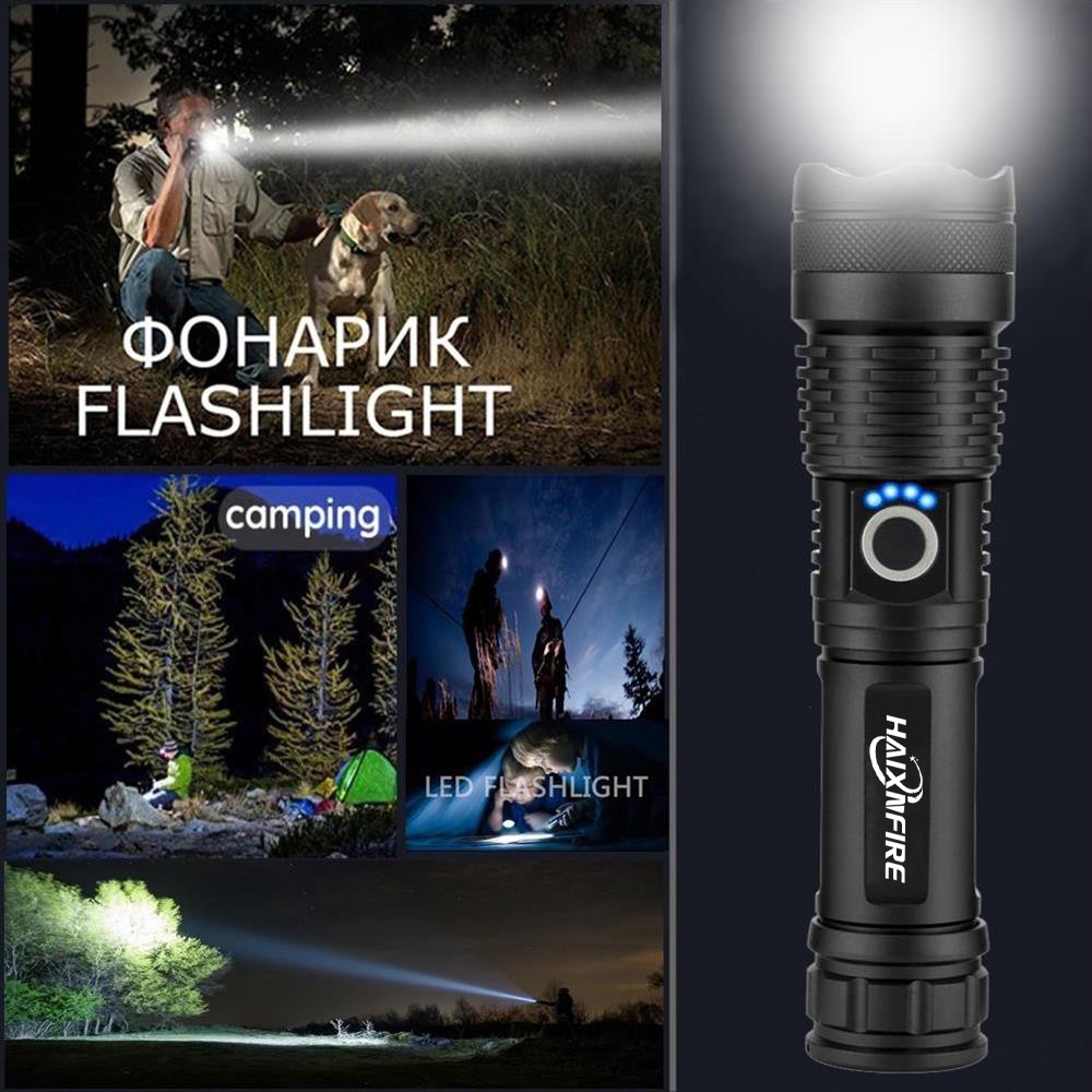 Haixnfire H002 Đèn pin bóng LED XHP50 dùng pin 26650 xoay để phóng to dùng khi đi săn tiện lợi | BigBuy360 - bigbuy360.vn
