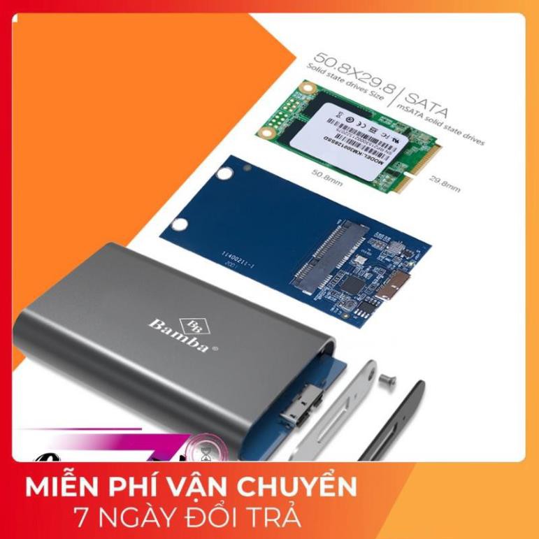 [FREESHIP] HỘP ĐỰNG Ổ CỨNG SSD MSATA RA USB 3.0 - BOX SSD MSATA RA USB 3.0 BAMBA B6 - VỎ NHÔM + MÀU BẠC | BigBuy360 - bigbuy360.vn