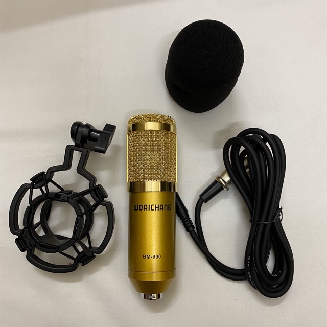 COMBO bộ mic livestream hát karaoke BM900, card xox k10, dây livestream loại tốt, chân kẹp míc, màng lọc âm tai nghe 450