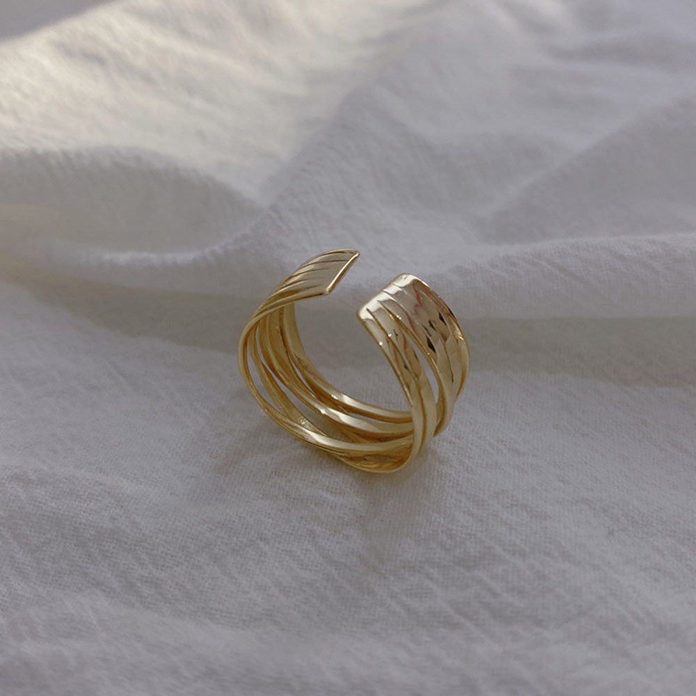 Nhẫn bạc họa tiết đan chéo nhiều vòng thời trang