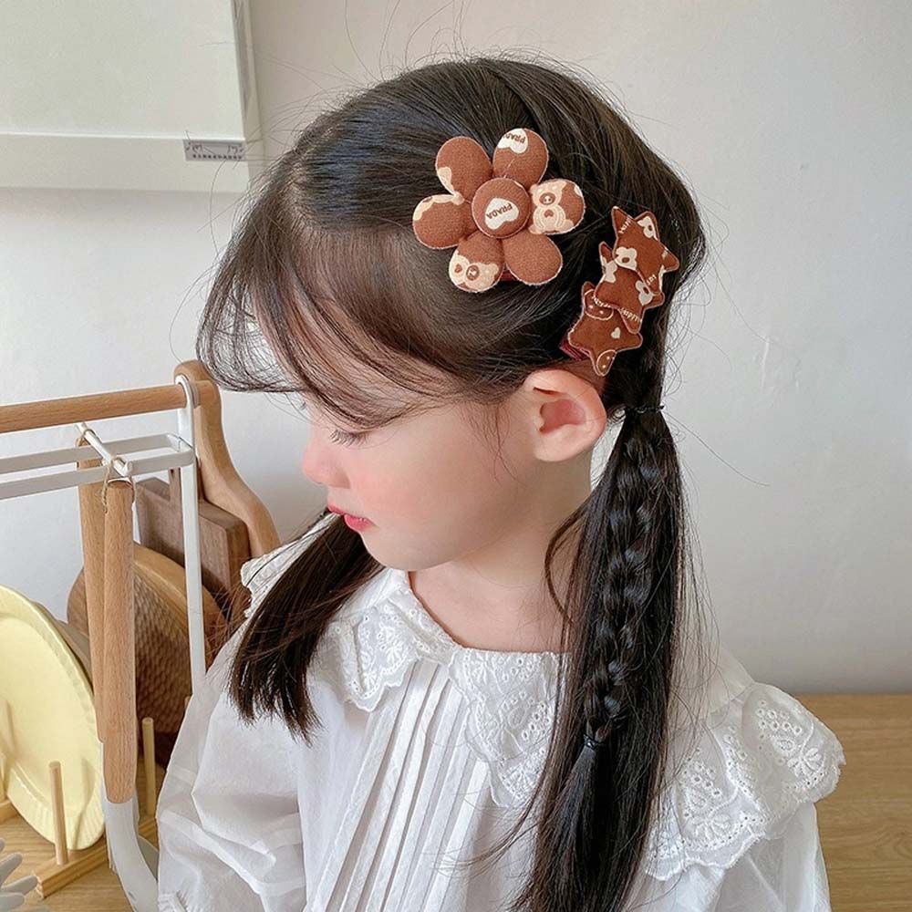 Bộ kẹp tóc hình nơ/ gấu/ hoa dễ thương phong cách Hàn Quốc cho bé gái