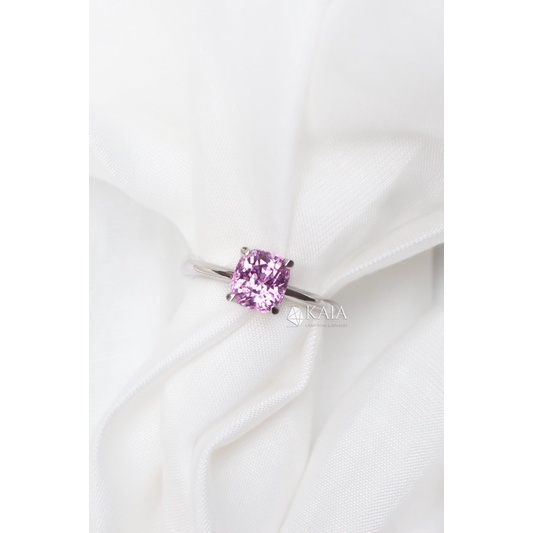 Nhẫn Spinel Tím Lavender cao cấp đá thiên nhiên  AU 10k - Phụ Kiện thời trang tặng kèm phiếu kiểm đinh - KAIA