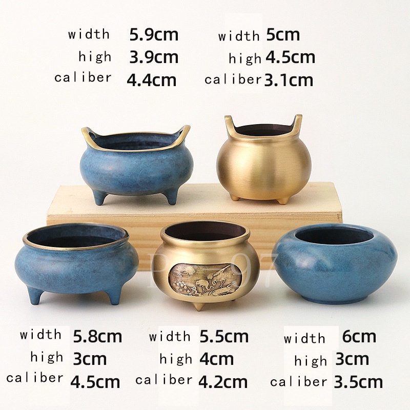 Lư hương đốt nhang trầm hương bằng đồng phong cách cổ điển độc đáo dùng trang trí nhà cửa