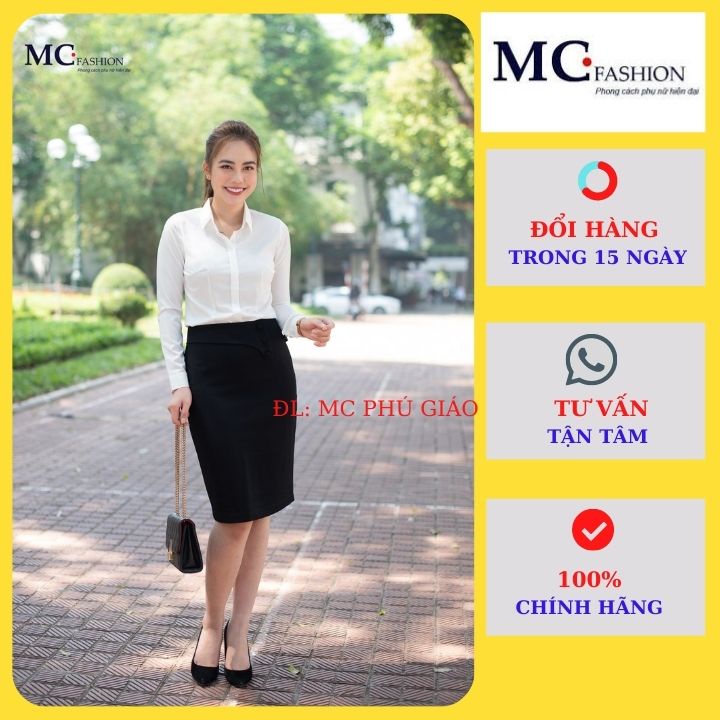 Áo Sơ Mi Trắng Nữ MC Fashion Công Sở Cao Cấp Mềm Mịn Mát Không Nhăn Không Xù Thấm Hút Mồ Hôi A636