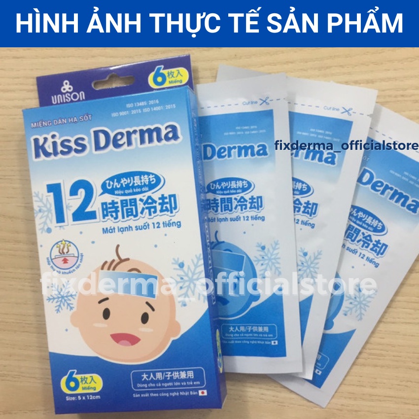 Miếng dán hạ sốt cho bé giảm đau hạ nhiệt cho người lớn Kiss Derma  Fixderma Chính Hãng