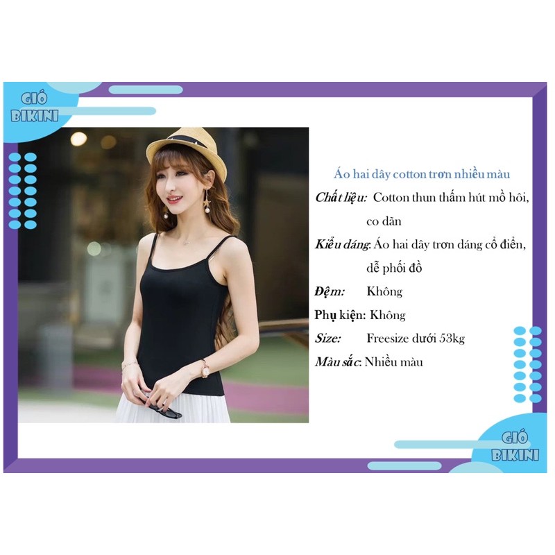 [CHỌN QUÀ] 😋🎁🎀 Combo 5 chiếc áo 2 dây cotton trơn đơn giản nhiều màu chất đẹp | BigBuy360 - bigbuy360.vn