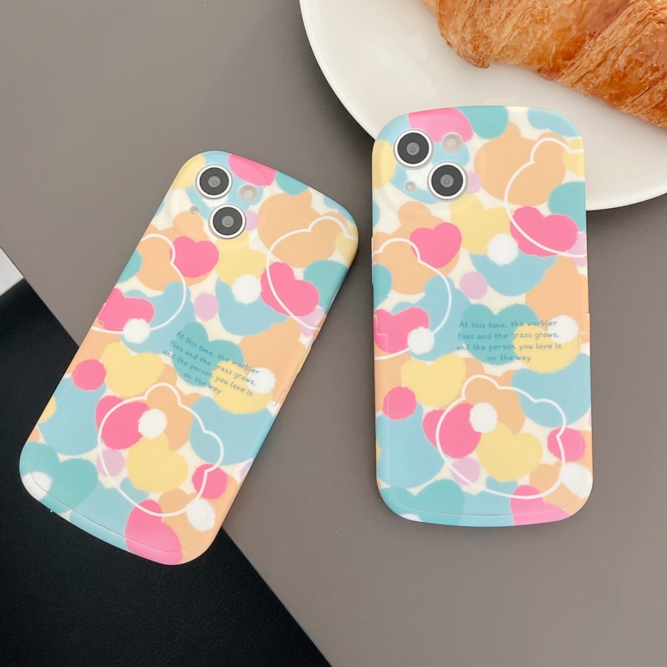 Ốp Điện Thoại Mềm Họa Tiết Gấu Hoạt Hình Dễ Thương Cho Iphone 12 pro max 11 pro max xs max xr x 7 8 plus
