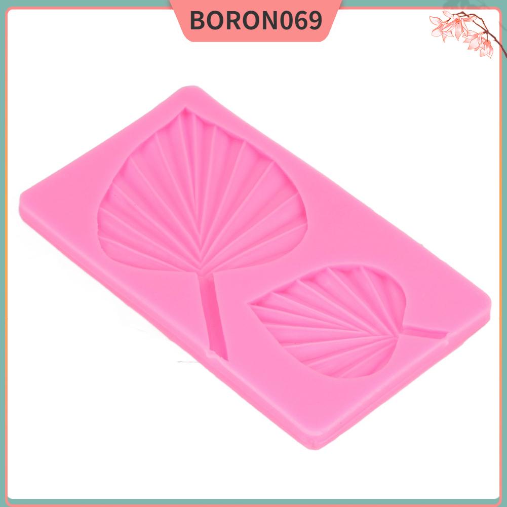 Boron069 Khuôn silicone Quạt hình lá Hình dạng chịu nhiệt nướng miễn phí BPA cho bánh sô cô la mềm