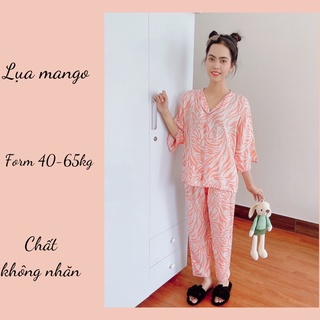 Đồ bộ nữ sóng lướt, đồ bộ mặc nhà chất liệu mango size dưới 65kg