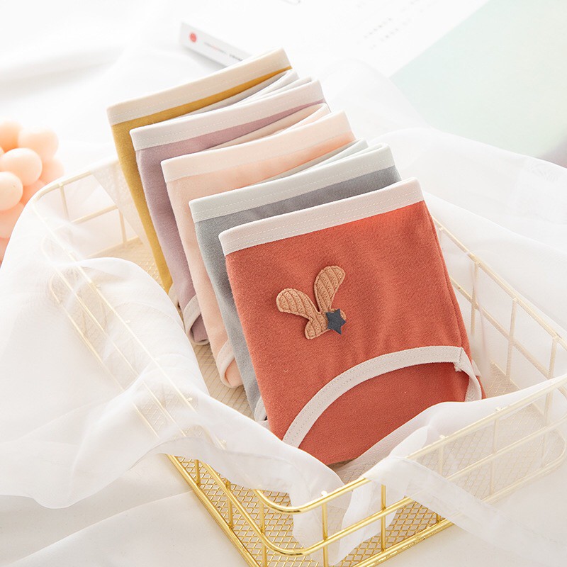 Quần Lót Nữ Cotton Màu Trơn Viền Trắng Hoạ Tiết Hoạt Hình Xinh Xắn Quần Chíp Dễ Thương Mainia Shop
