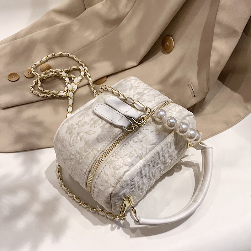 Túi Đeo Vai Có Khóa Kéo Đính Ngọc Trai Thời Trang Cho Nữ