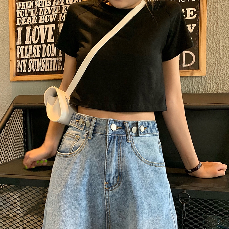 Quần jean ống rộng lưng cao phong cách Hàn Quốc | BigBuy360 - bigbuy360.vn