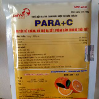 Tăng đề kháng gà đá, giảm sốt, phòng cúm para c 100g