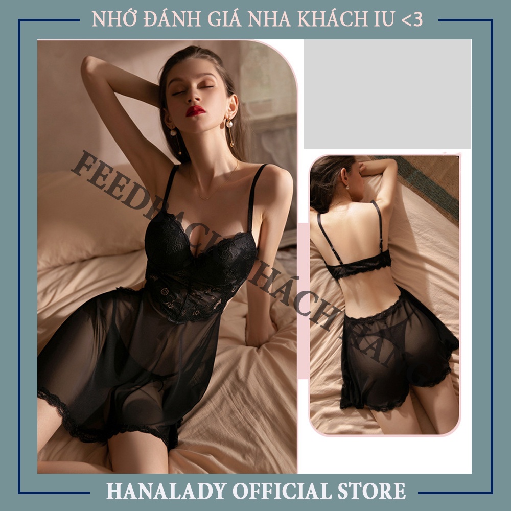 Váy ngủ lụa ren xuyên thấu cao cấp, gợi cảm thoáng mát, váy ngủ V456, váy ngủ xuyên thấu, váy ngủ 2 dây xuyên thấu.