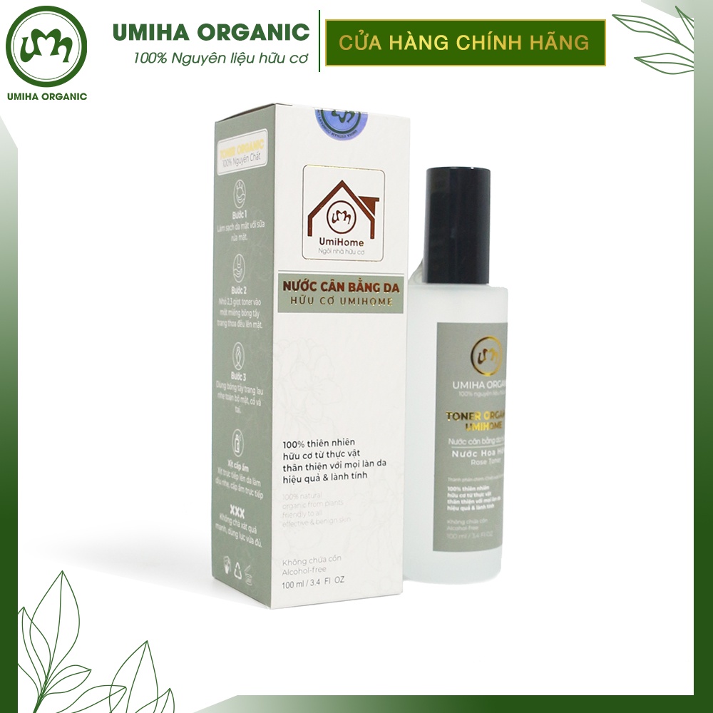 Nước cân bằng da Hoa Hồng hữu cơ UMIHA 50/100ml dưỡng ẩm se khít lỗ chân lông, cân bằng độ pH cho da hiệu quả