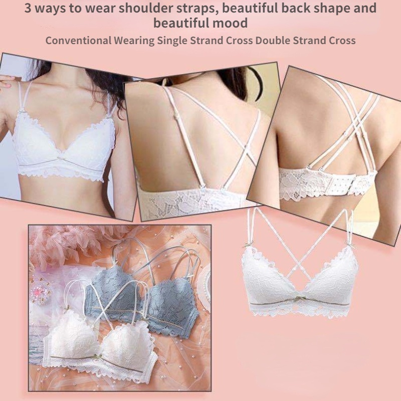 Áo Lót Nâng Ngực Không Gọng Vải Mỏng Phối Ren Quyến Rũ Dành Cho Nữ