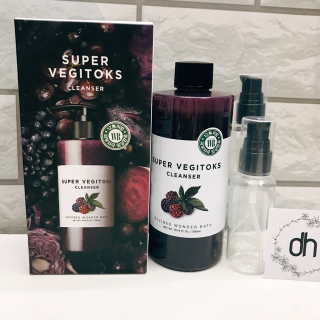 Sữa rửa mặt rau củ thải độc Super Vegitoks Cleanser Purple Tím 300ml - Duduhouse