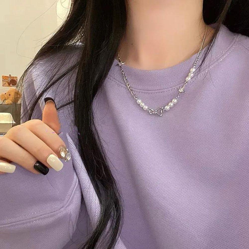 Vòng cổ Kim Loại Mặt Nơ Và Ngôi Sao Phong Cách Hip Hop Cá Tính Cho Nam Và Nữ