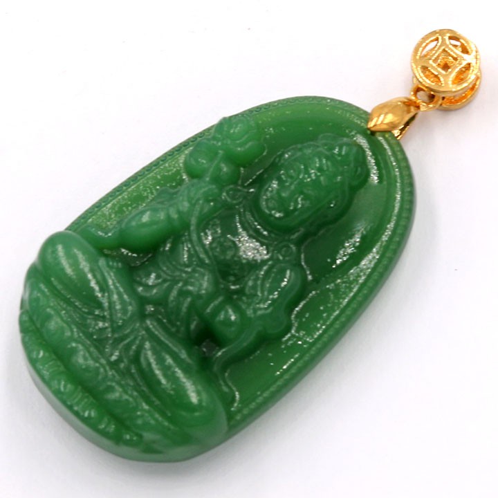 Mặt dây chuyền Phật Đại Thế Chí Bồ Tát xanh 5 cm MTXN4 - Hộ mệnh tuổi Ngọ