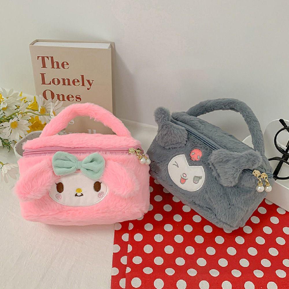 Túi Đựng Mỹ Phẩm Hình Melody Bằng Vải Lông Nhung Có Móc Treo Tiện Dụng