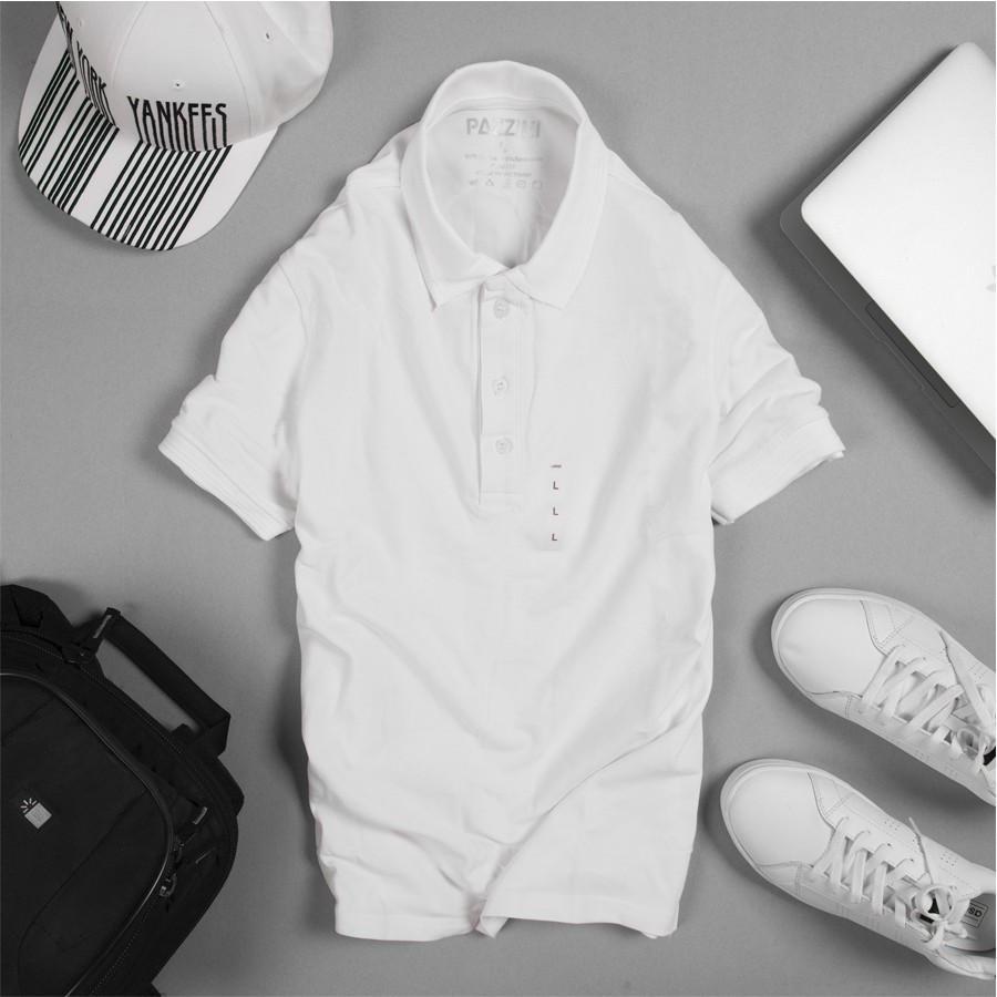 Áo thun nam cổ bẻ POLO PAZZINI thun cotton 100% co giãn 4 chiều mềm ,mát | BigBuy360 - bigbuy360.vn