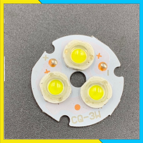 Bảng Đeng Led Tròn 3 Bóng 3W, Chế Đèn Pin Siêu Sáng