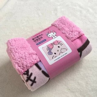 Chăn lông cừu trẻ em 2 lớp cho bé gái hình mèo kitty chăn cho bé đi học đến trường hình hello kitty cỡ 70 x 100 cm