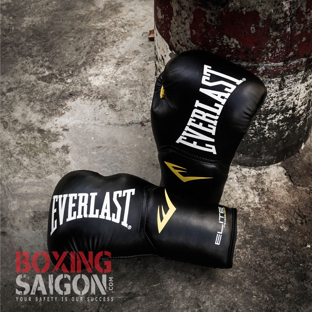 Găng tay Boxing Everlast chính hãng Đen ( tặng túi đựng găng )