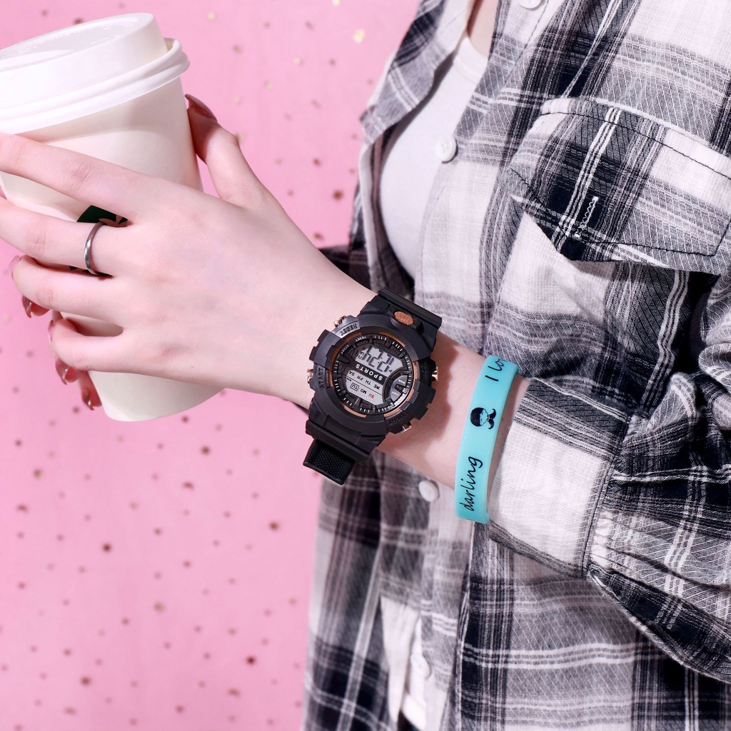 Đồng hồ điện tử unisex phong cách Gshock nhiều màu DH18