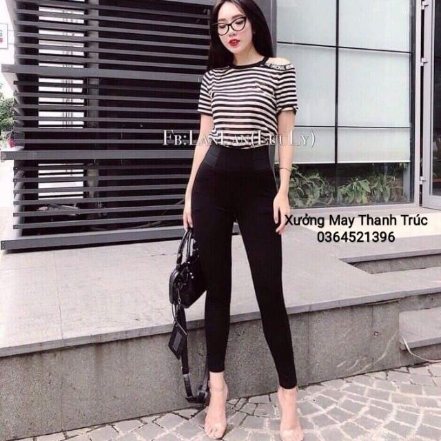 Quần legging tôn dáng cạp cao -legging HM <XẢ GIÁ GỐC > Chất cotton dày dặn co giãn, bầu bí cũng mặc đc