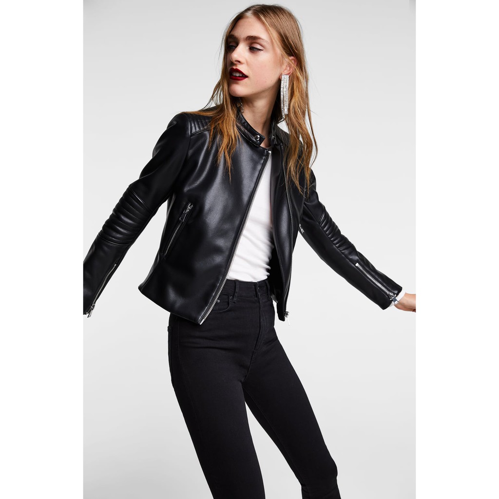 Áo khoác da nữ Biker Zara