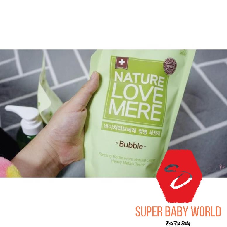 Nước rửa bình sữa tạo bọt Nature Love Mere chai 550ml/ túi 500ml