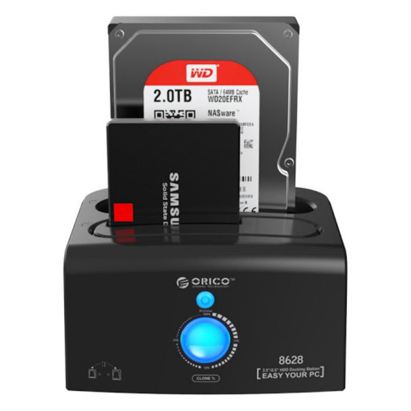 Đế Cắm ổ Cứng Đôi 3.0 (2 Khe Cắm) cho Ổ 2.5" và 3.5" Orico 8628US3-C (Hỗ Trợ Clone) | BigBuy360 - bigbuy360.vn