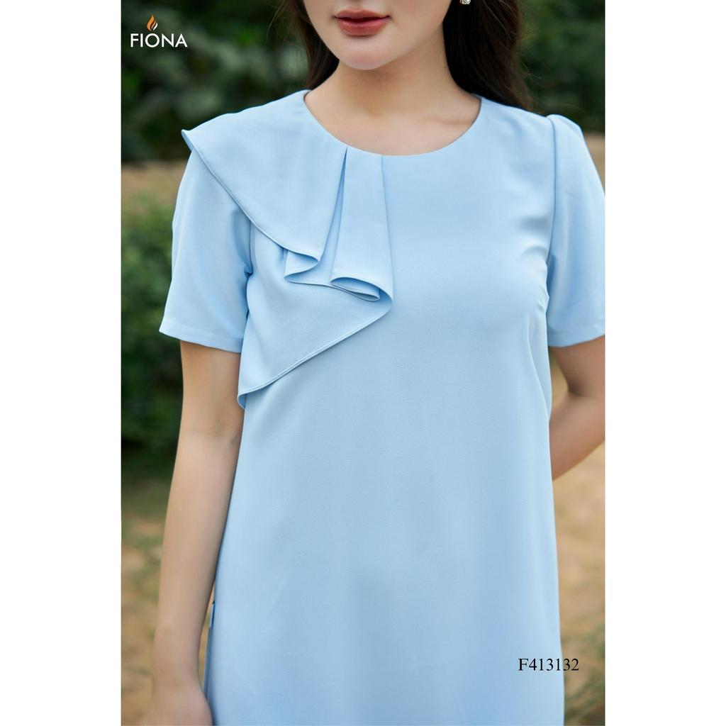 Đầm thiết kế cao cấp FIONA váy công sở nữ dáng suông trẻ trung tay ngắn cổ bèo F413132