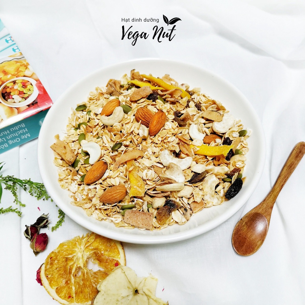 500gr granola nhiều hạt - ngũ cốc ăn sáng ăn kiêng hạnh nhân, hạt điều, - ảnh sản phẩm 2