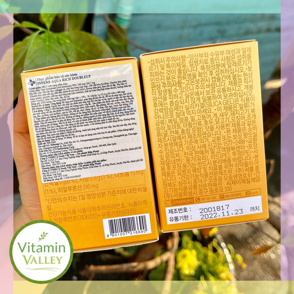(NK Chính Ngạch Cty CJ Vietnam) Viên Uống Cấp Nước Innerb Aqua Rich Radiant Soft Skin DOUBLEUP | BigBuy360 - bigbuy360.vn
