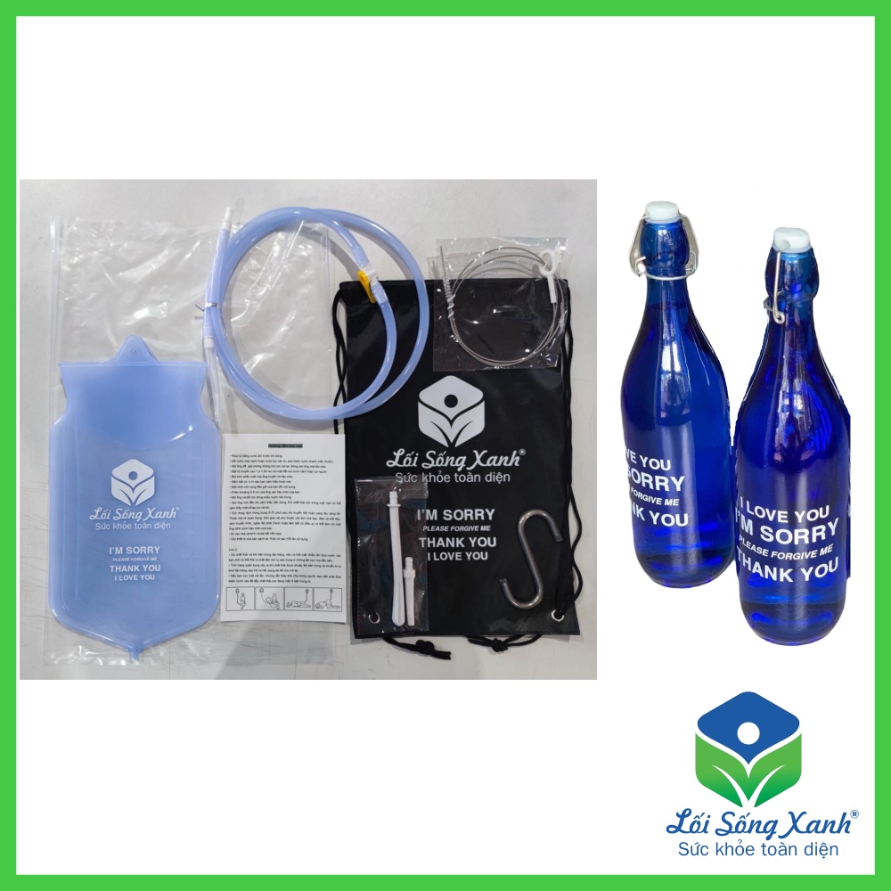 Combo Túi Thụt Tháo + Chai Thuỷ Lam   cho Lối Sống Xanh - Sức khỏe toàn diện