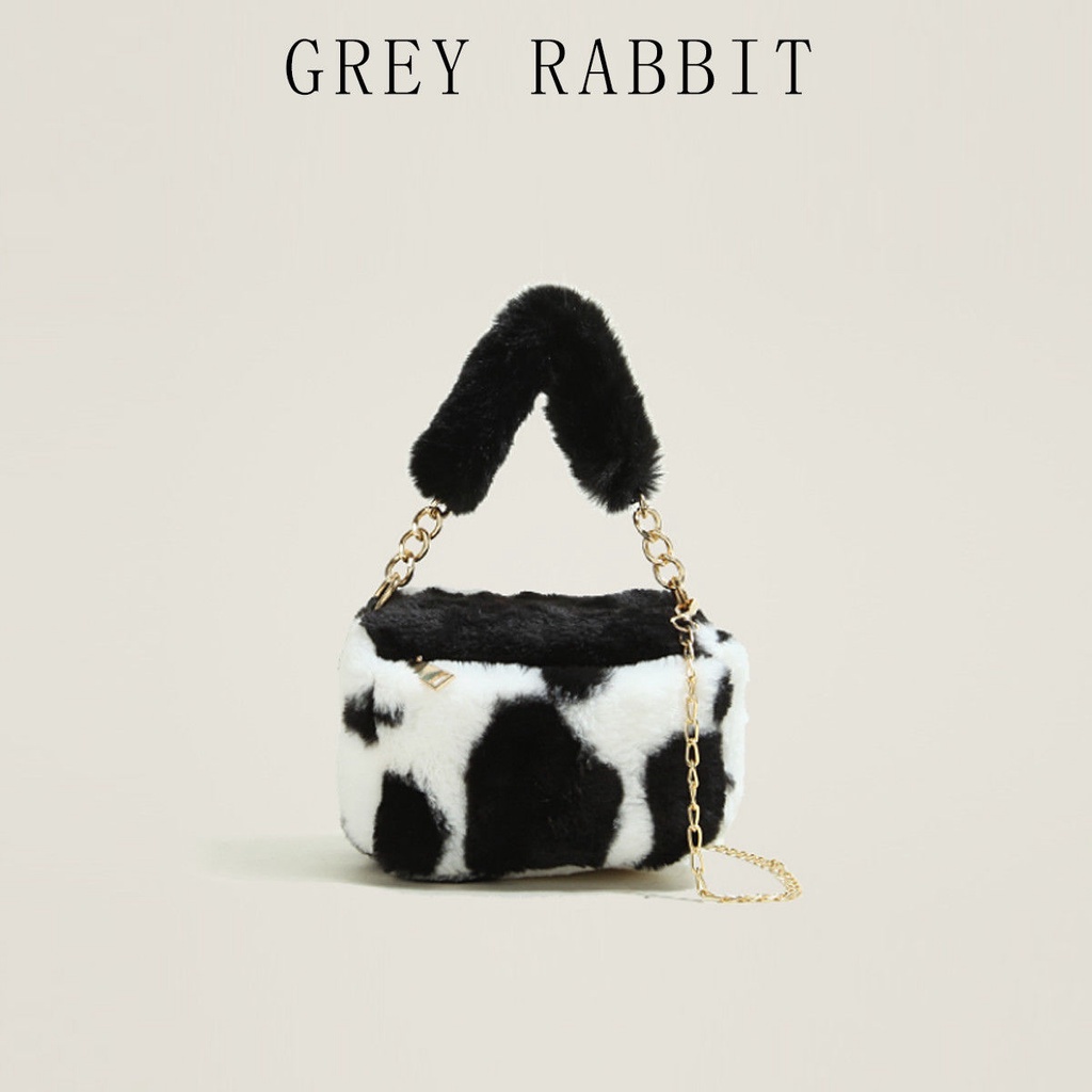 Túi Đeo Chéo Lông Xù Quai Xích Nhỏ Nhắn Dễ Phối Đồ Thời Trang Thu Đông Phong Cách Mới Dành Cho Bạn Nữ