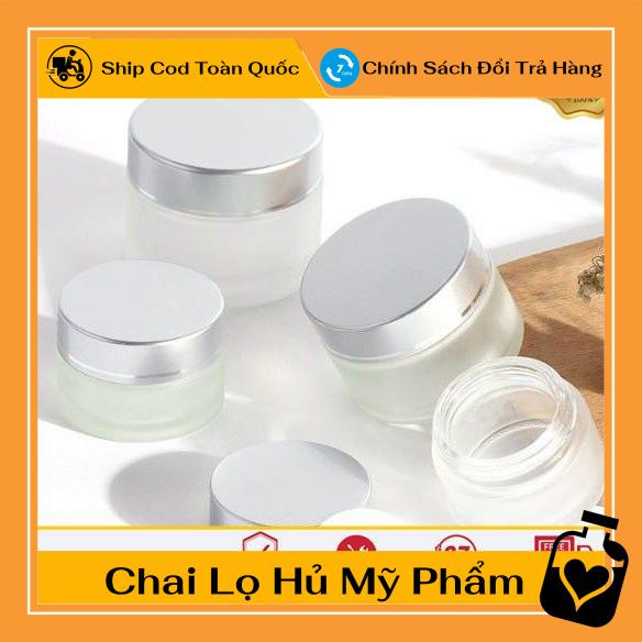 Hủ Đựng Kem ❤ TOP GIÁ RẺ ❤ Hũ đựng kem thủy tinh bạc 30g/50g / Hũ chiết kem , phụ kiện du lịch