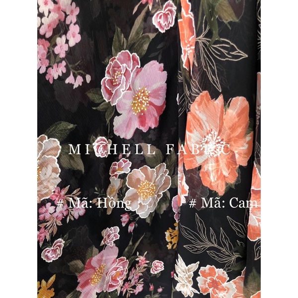 Vải Tơ Chiffon Hoa Nổi