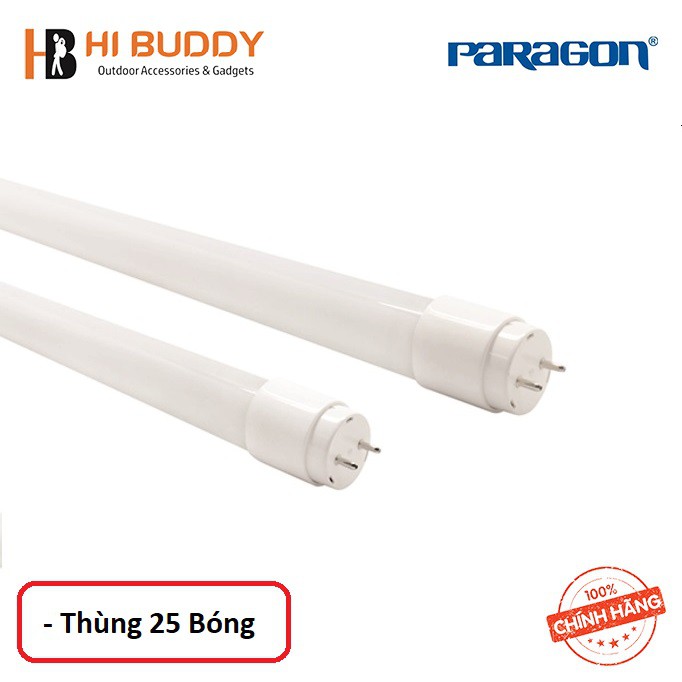 Thùng 25 Bóng Đèn Led Tube Dân Dụng Hai Đầu Paragon CFLA9LT8/ CFLA18LT8 Bóng 6 Tấc/ 1M2 Hàng Chính Hãng