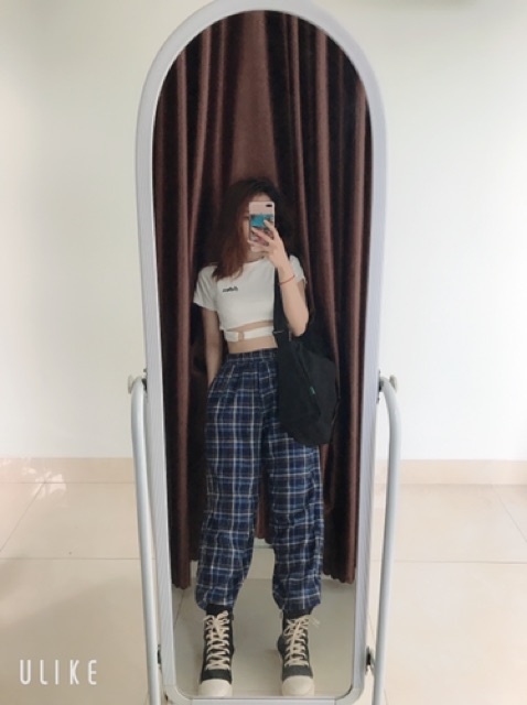 Quần caro paint ống rộng ulzzang unisex (có sẵn, hình thật)