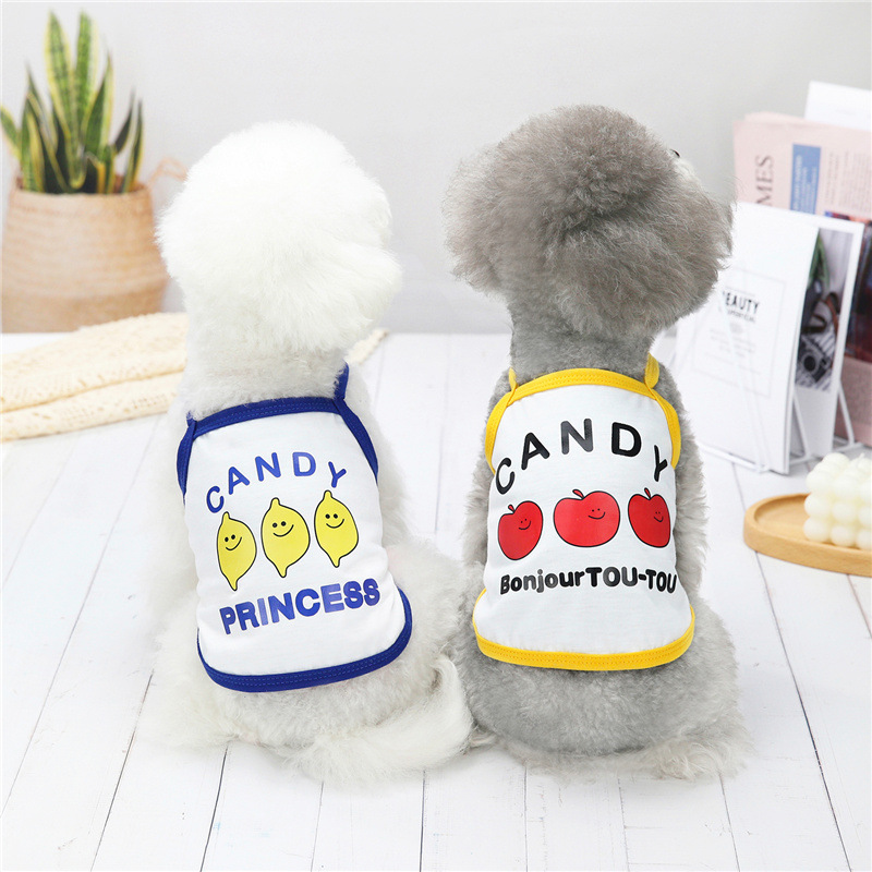 Quần áo cho chó mùa hè cho chó nhỏ Chó con dễ thương Pháp Bulldog sang trọng Quần áo cho chó Chihuahua Phim hoạt hình Trái cây Vest Phụ kiện cho chó giá rẻ